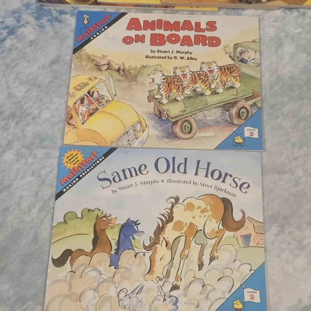 MathStart Level 1 & 2 Book Lot‎ Stuart J Murphy Homeschool Early Math 5 Books